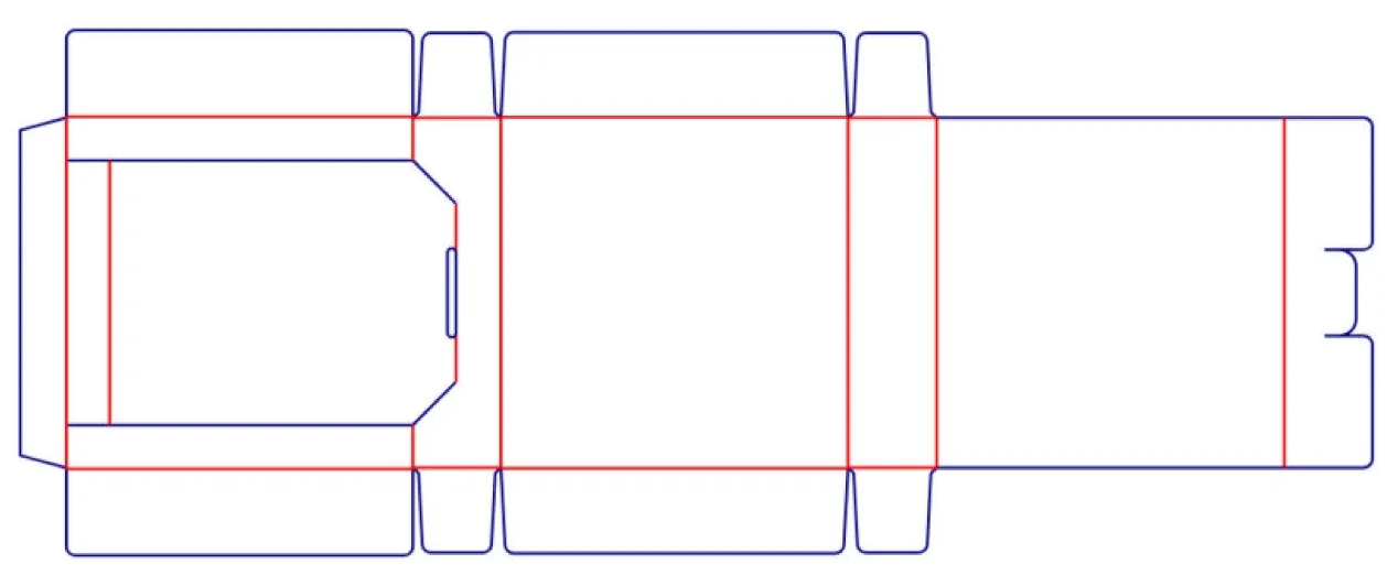 BS-01 Hinged-lid carton — Dieline reference · No dimensions