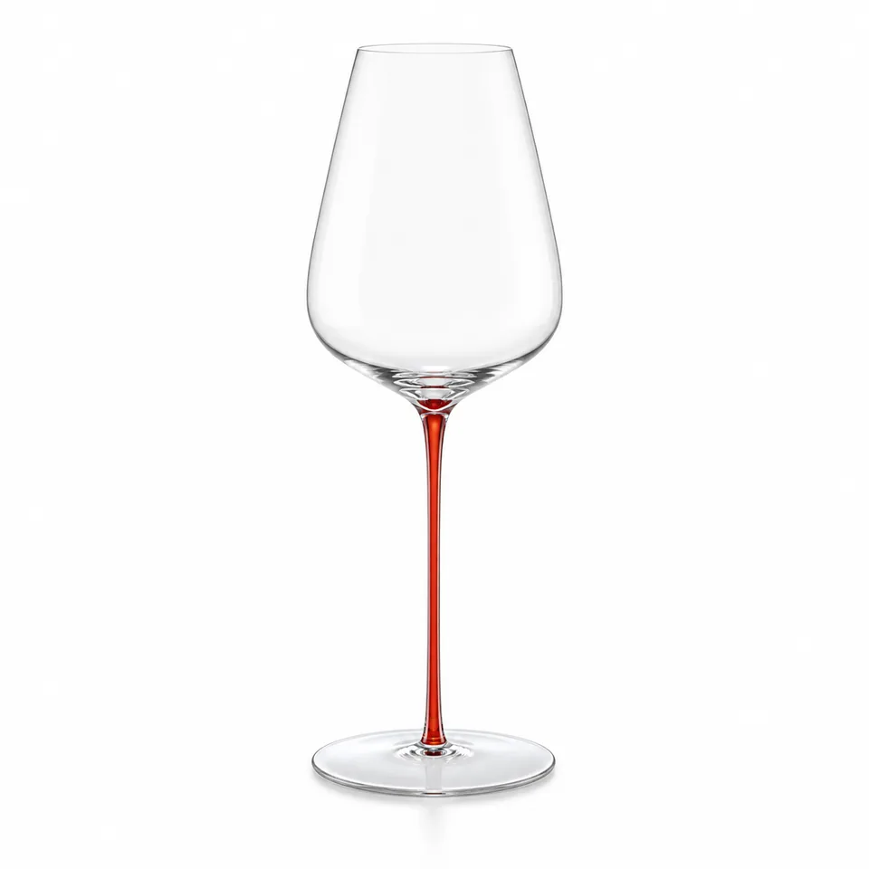 Red wine glass, clear contemporary form, model DJ6003