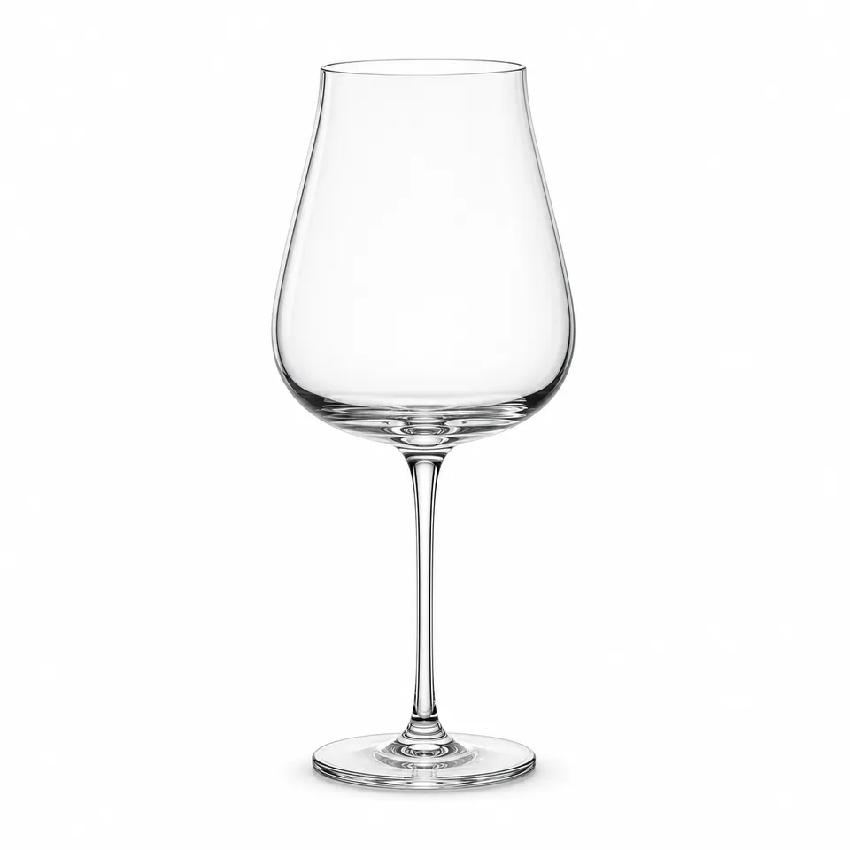 Red wine glass, clear contemporary form, model DY6022