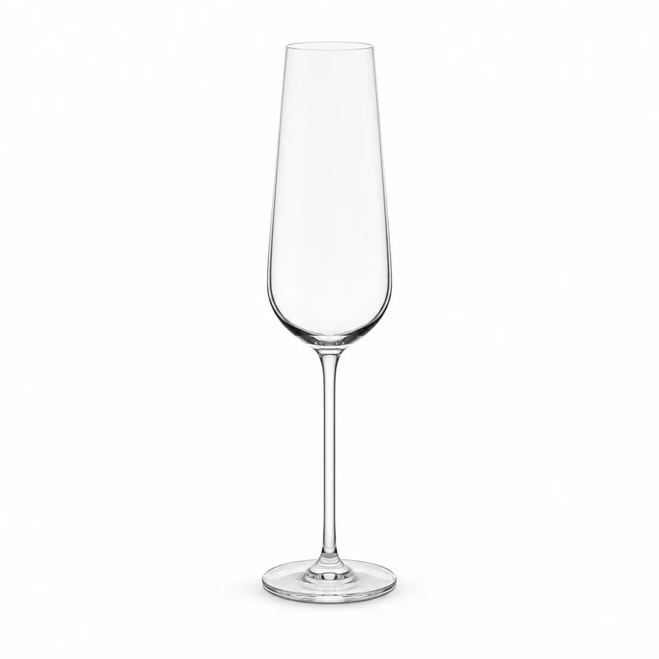 Champagne flute, clear contemporary form, model DY17015