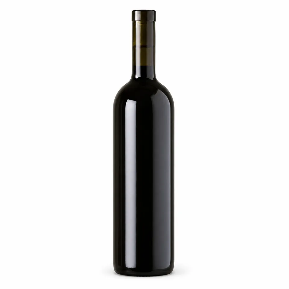 Tall dark-colored glass wine bottle