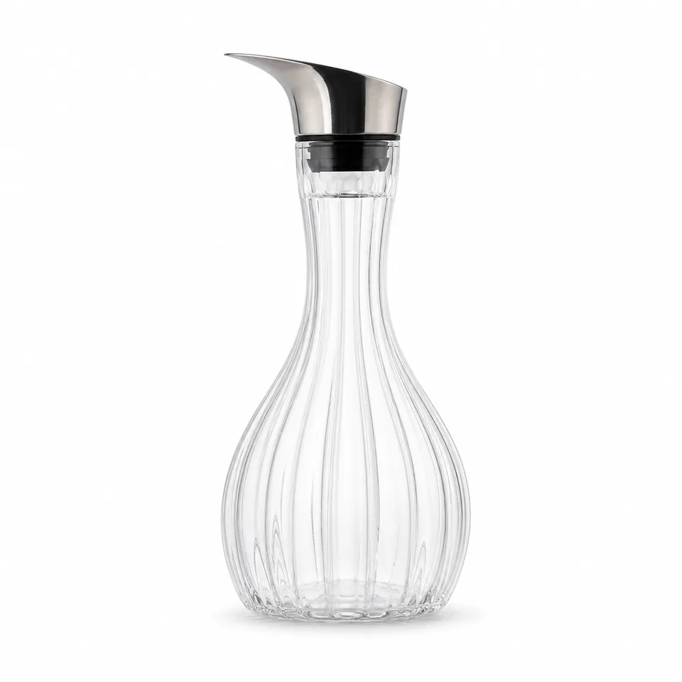 Wine decanter, stainless-steel pouring spout, model DJ9832