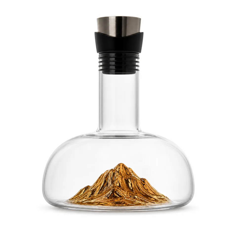 Whisky decanter, mountain landscape base, model DJ9813