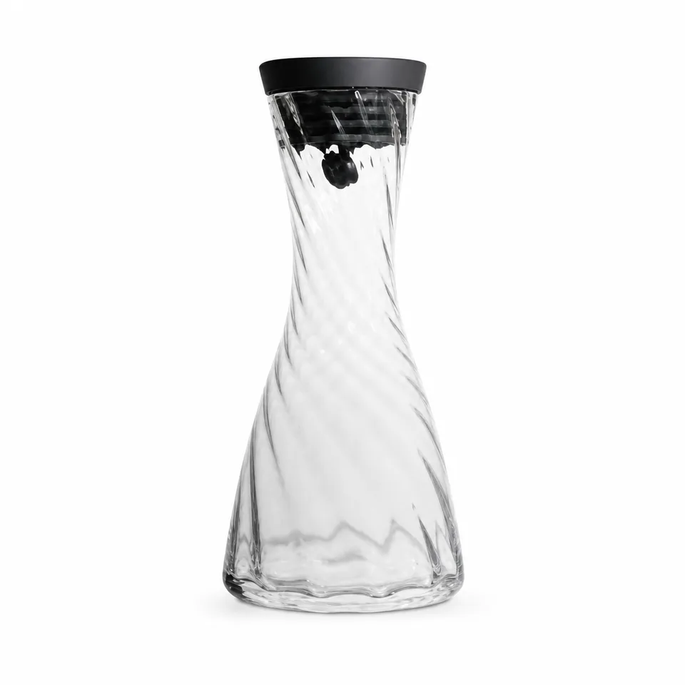 Glass water carafe, clear contemporary form, model DJ9646