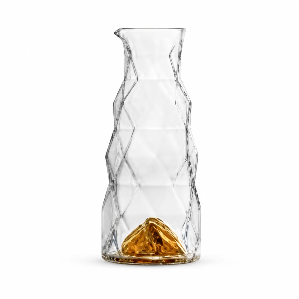 Glass measuring pitcher / serving carafe, clear contemporary form, model DJX071