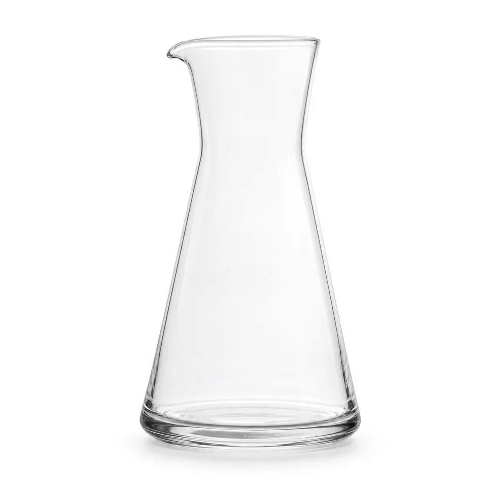Glass measuring pitcher / serving carafe, clear contemporary form, model DJ8027