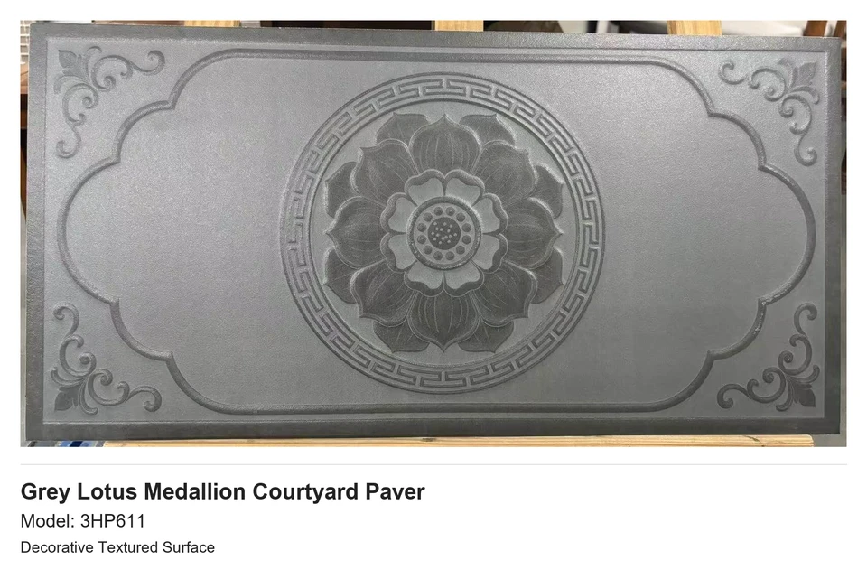 Grey Lotus Medallion Courtyard Paver