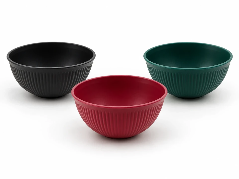 Ribbed Plastic Bowl Collection