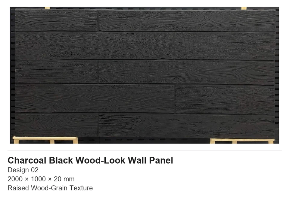 Panel Dinding Hiasan Berira Kayu Hitam Arang