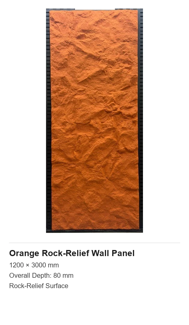Orange Rock-Relief Wall Panel
