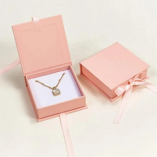 Jewelry Ribbon Hinged Presentation Box