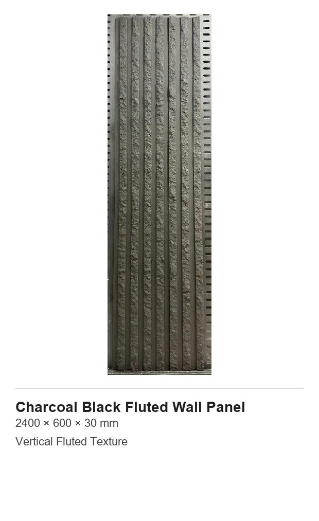 Charcoal Black Fluted Wall Panel
