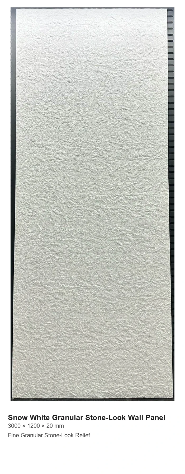 Snow White Granular Stone-Look Wall Panel