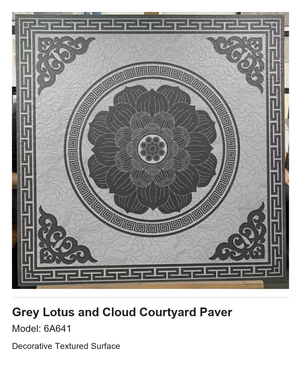 Grey Lotus and Cloud Courtyard Paver