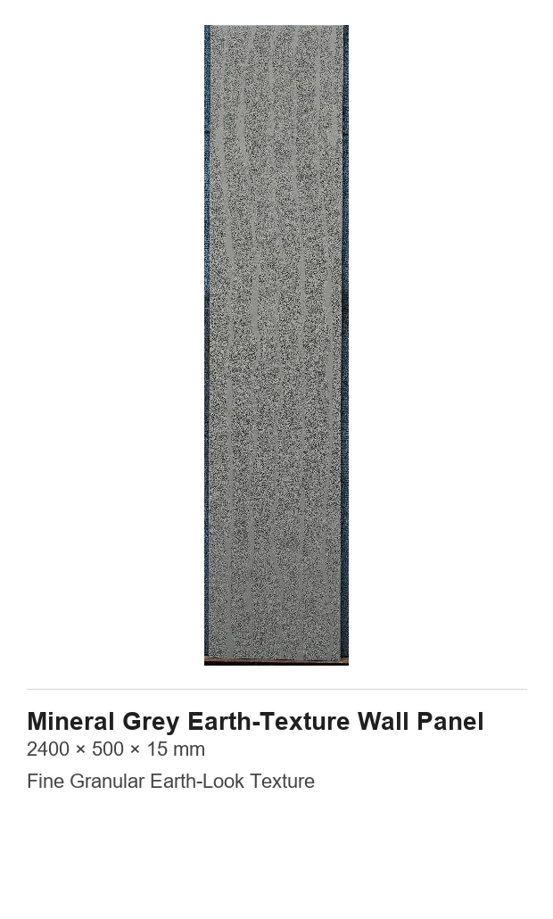 Panel Dinding Hiasan Bertekstur Tanah Kelabu Mineral