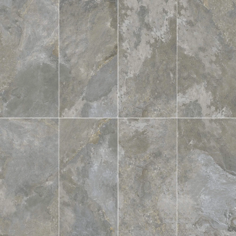 AFKP18278 Layered Mid-Grey Textured Large-Format Slab