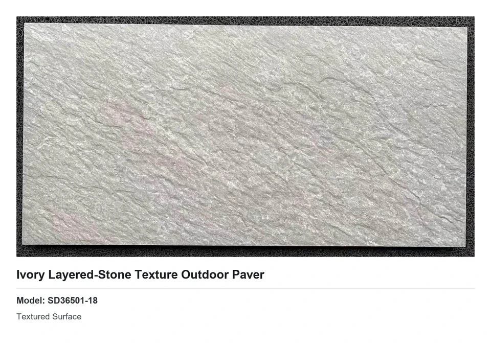 Ivory Layered-Stone Texture Outdoor Paver