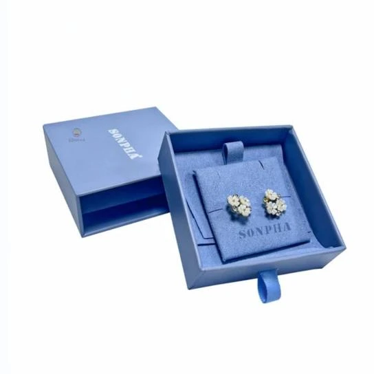 Jewelry Rigid Drawer Box with Ribbon