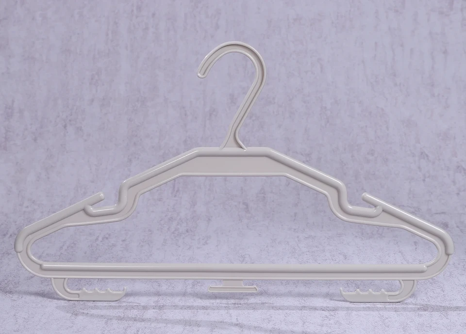 Multipurpose Plastic Hanger with Accessory Hooks
