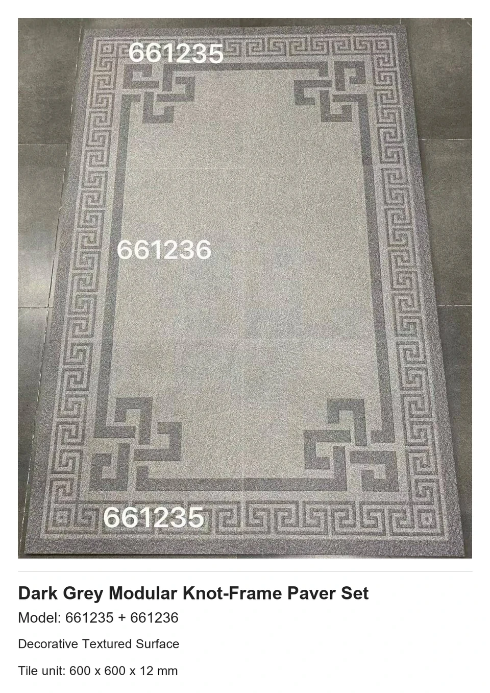 Set Paver Bingkai Simpul Modular Kelabu Gelap
