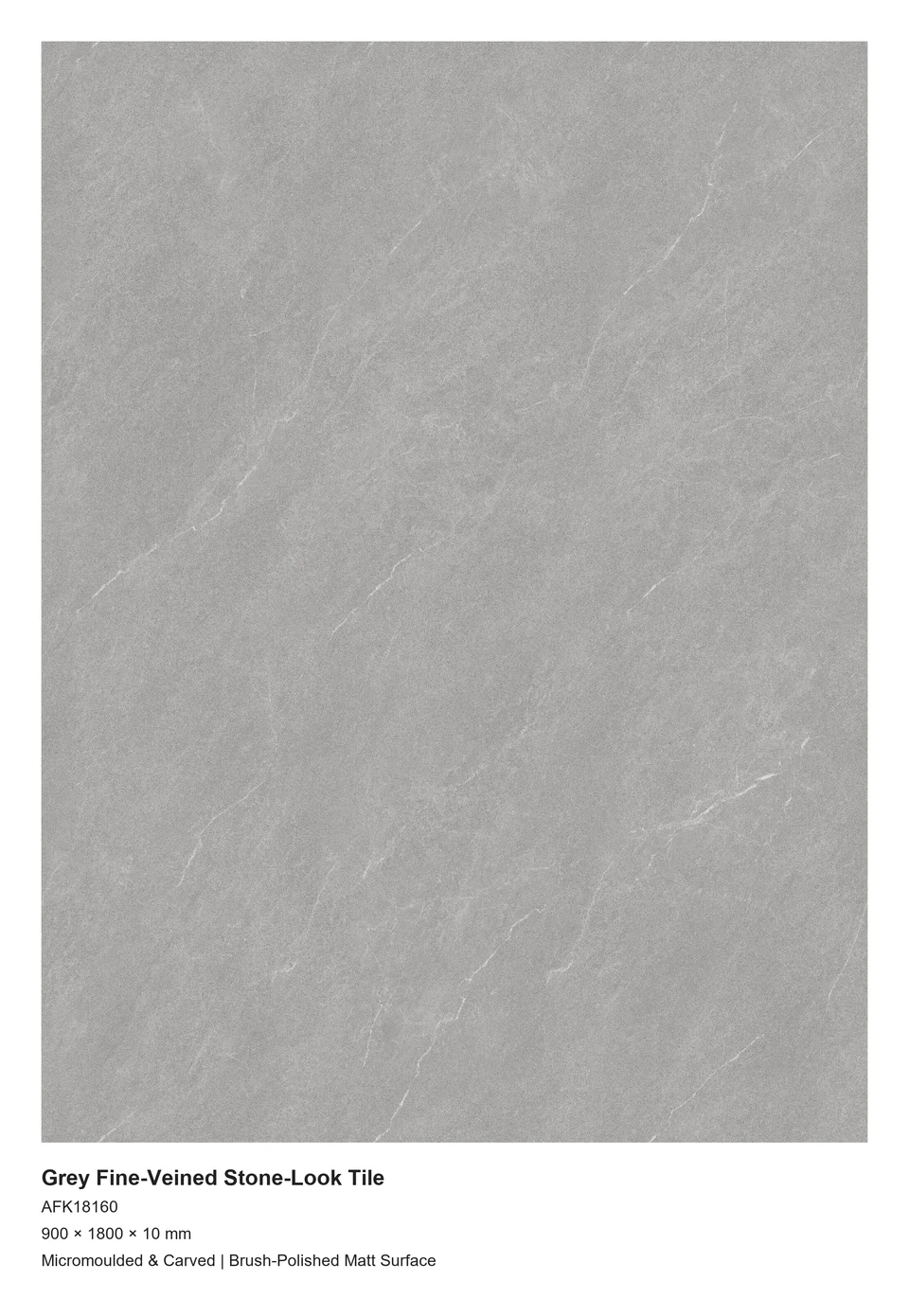 AFK18160 Grey Fine-Veined Brush-Polished Matt Large-Format Tile