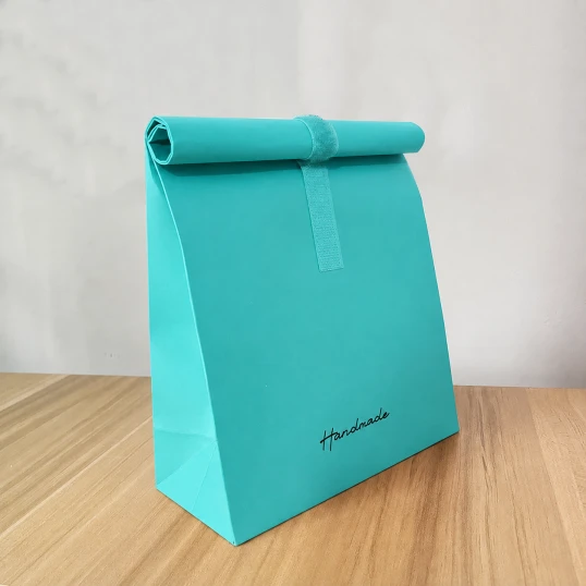 Roll Top Velcro Kraft Bag