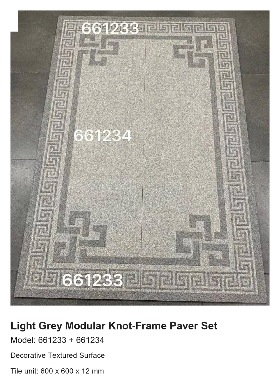 Set Paver Bingkai Simpul Modular Kelabu Muda
