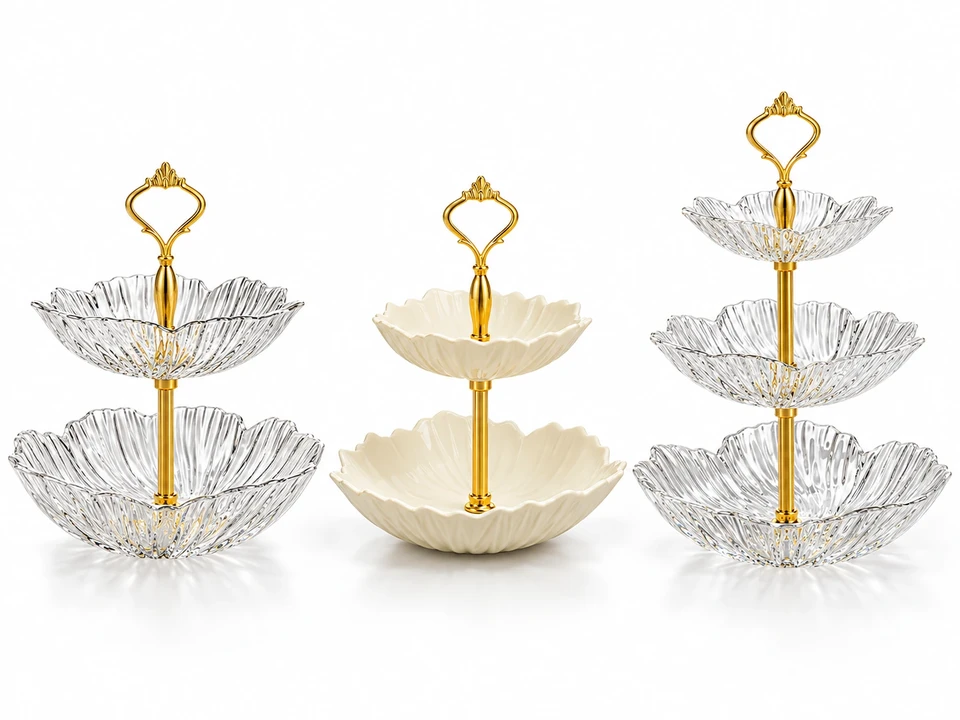 Petal-Texture Tiered Fruit Stand Collection