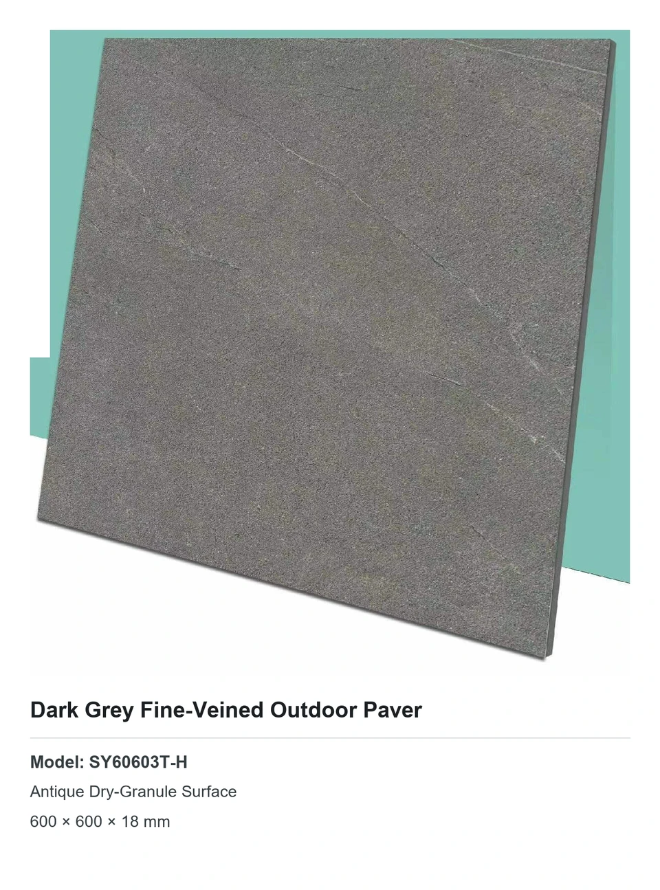 Dark Grey Fine-Veined Outdoor Paver
